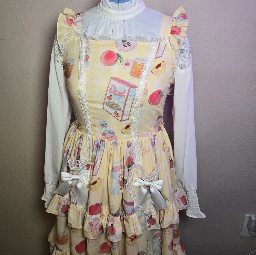 NWT Glitter Tale Sweet Peach Lolita Dress Set - Picture 5 of 16